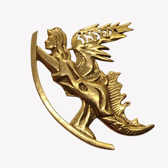 Salvador Dali Jewelry - Vintage Salvador Dalí Winged Angel Brooch 1966